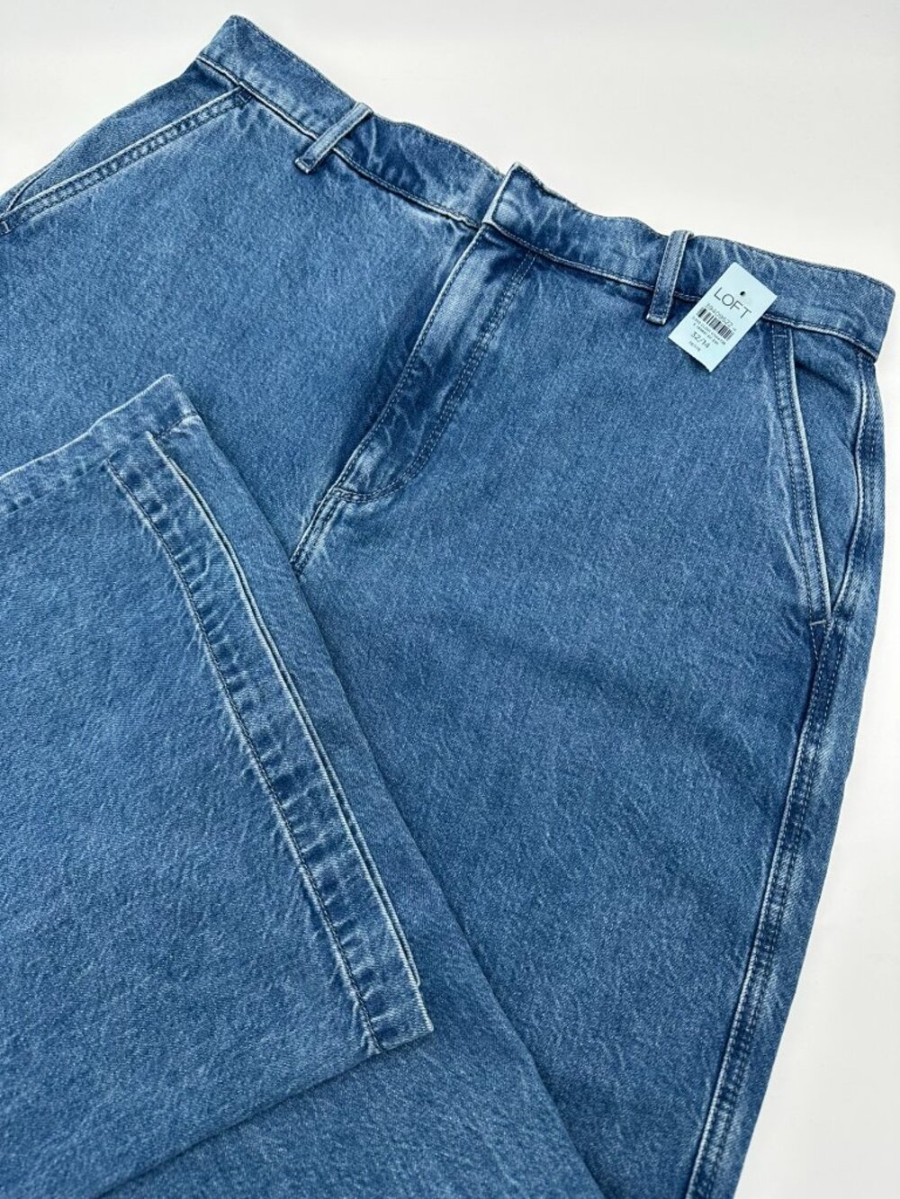 LOFT Women's Petite High Rise Wide Leg Trouser Jeans, Size 32P/14P, Indigo Wash